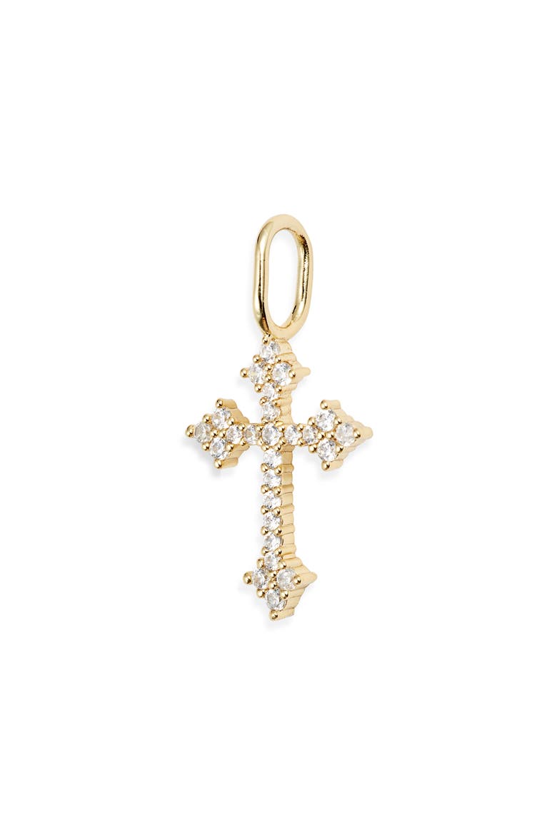 Juliet Cross Charm, Main, color, GOLD