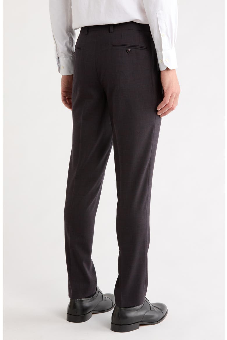 Flat Front Stretch Wool Blend Trousers, Alternate, color, PURPLE/ BLUE