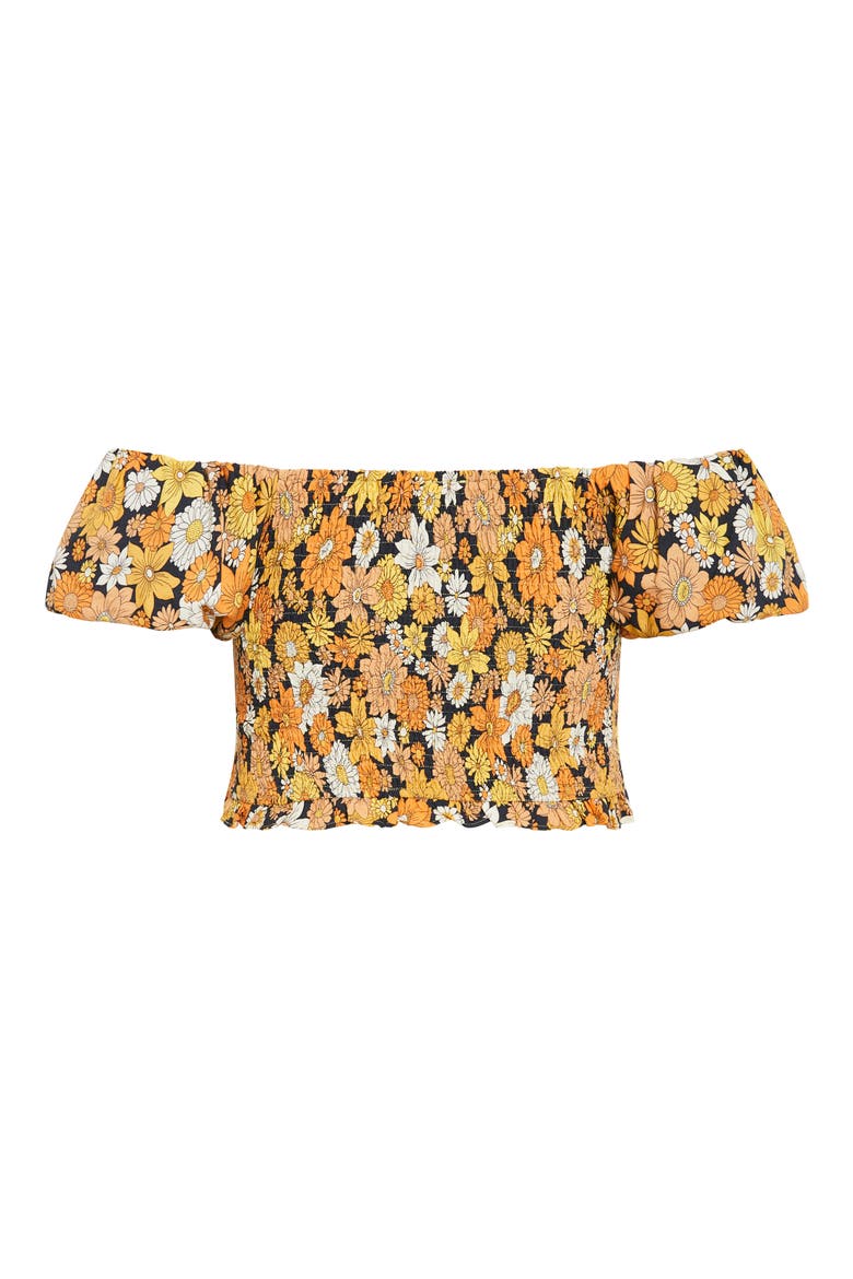 Naomi Smocked Off the Shoulder Top, Alternate, color, SUNSHINE HIPPIE CHIC
