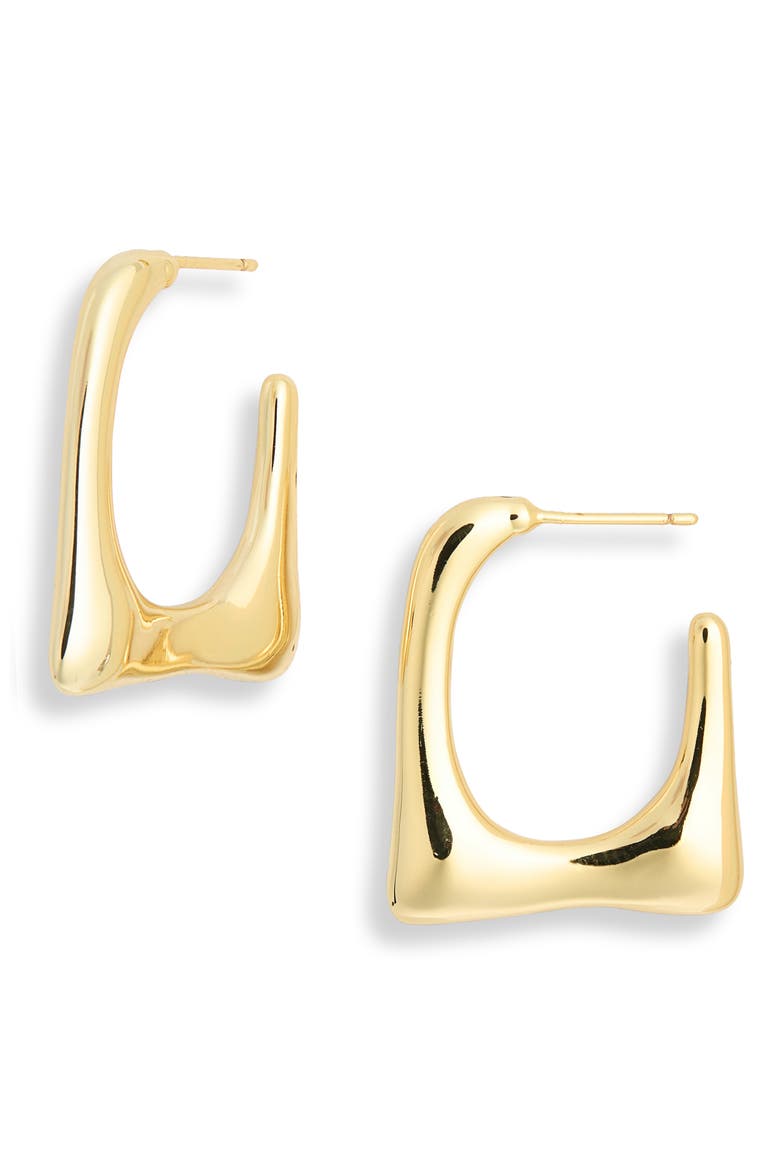 Demi Fine Square Hoop Earrings, Main, color, GOLD