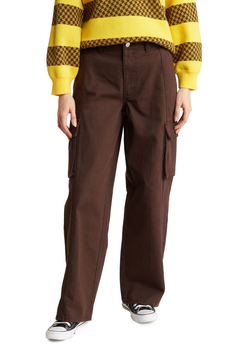 Obey Search High Waist Cargo Jeans, Main, color,