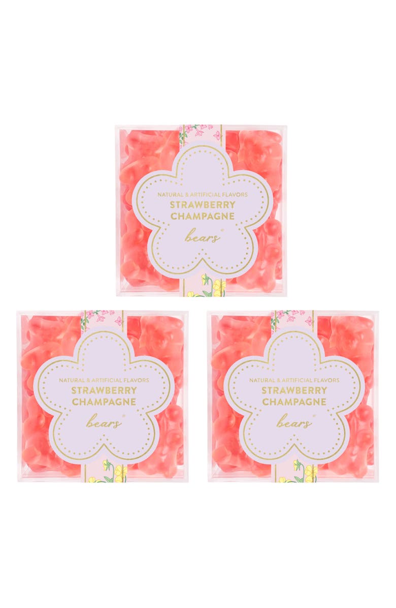 sugarfina La Vie En Rose Strawberry Champagne Set of 3 Candy Cubes, Main, color, 