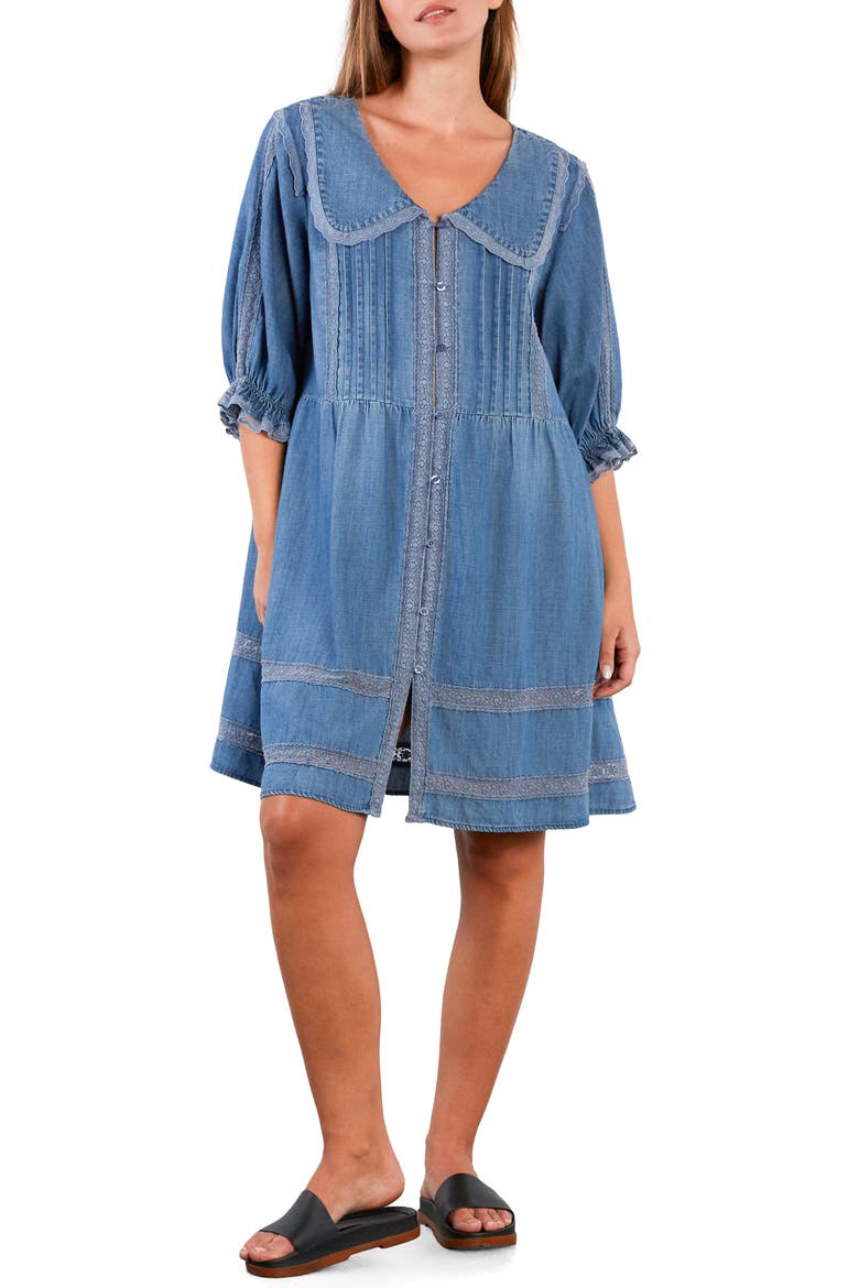 Perfect Brunch Shift Dress, Main, color, DENIM