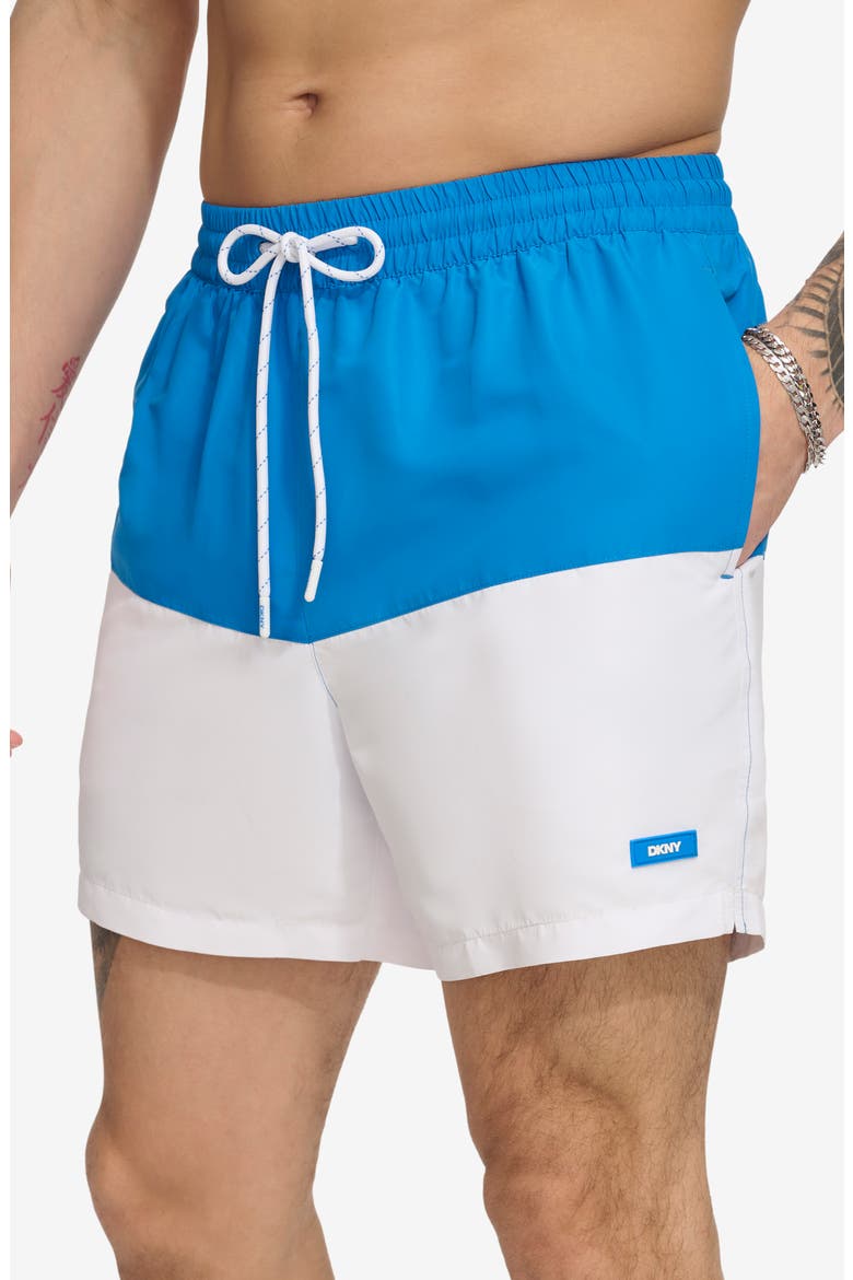 Colorblock Swim Trunks, Main, color, BLUE