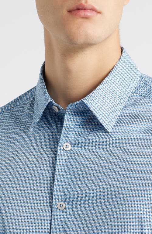 James Campbell Drury Trim Fit Microgeometric Print Stretch Cotton Button-up Shirt In Multi