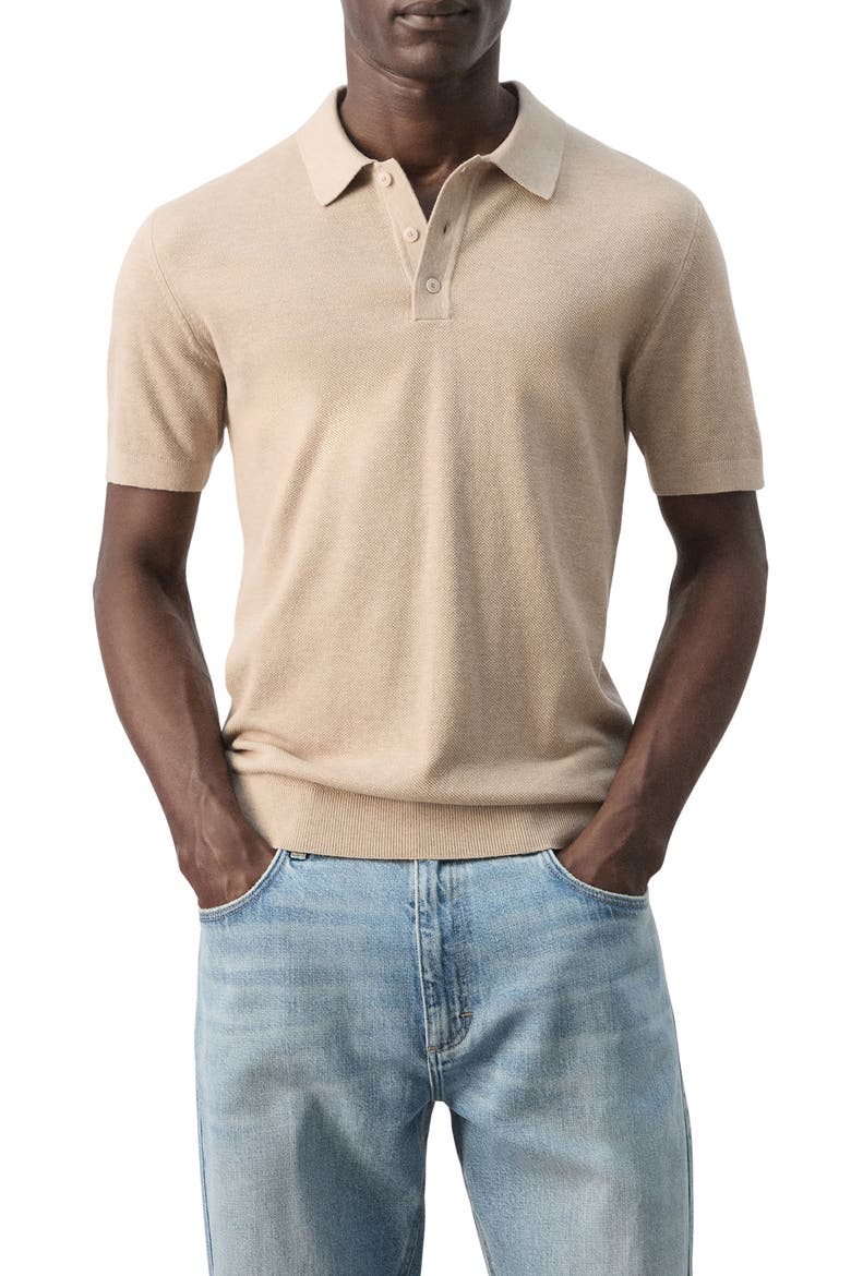 Fine Knit Polo, Main, color, BEIGE
