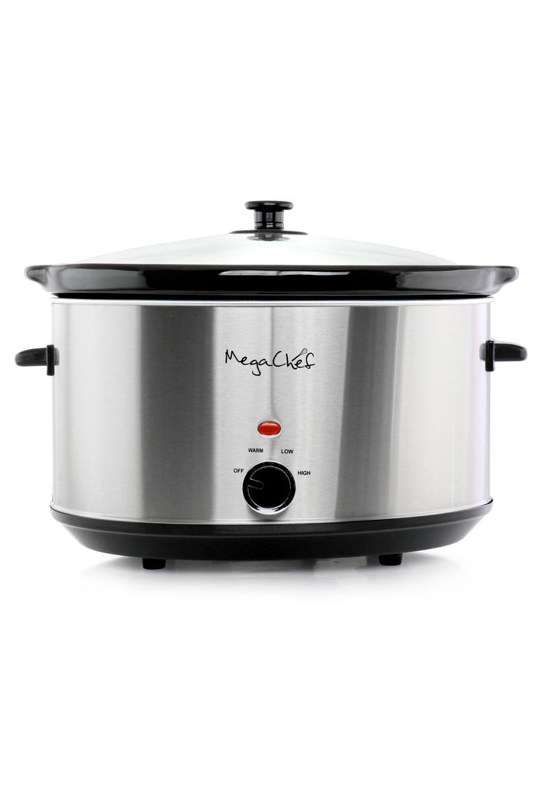 8 Quart Slow Cooker with Bonus Mini 0.6 Quart Warmer, Alternate, color, Grey