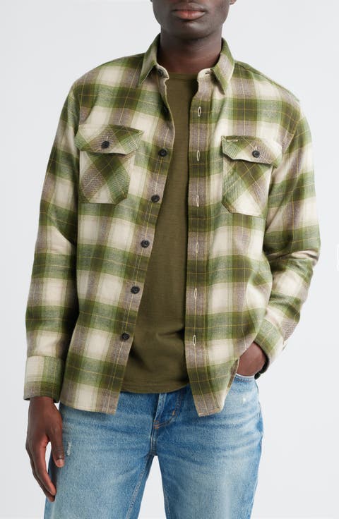 Burnside Plaid Flannel Button-Up Shirt