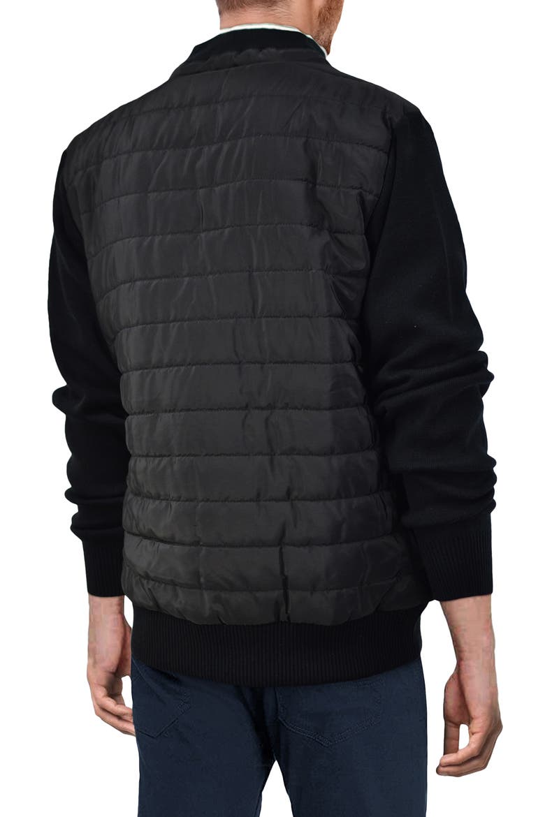 Quilted Colorblock Puffer Jacket, Alternate, color, BLACK WITH BLACK