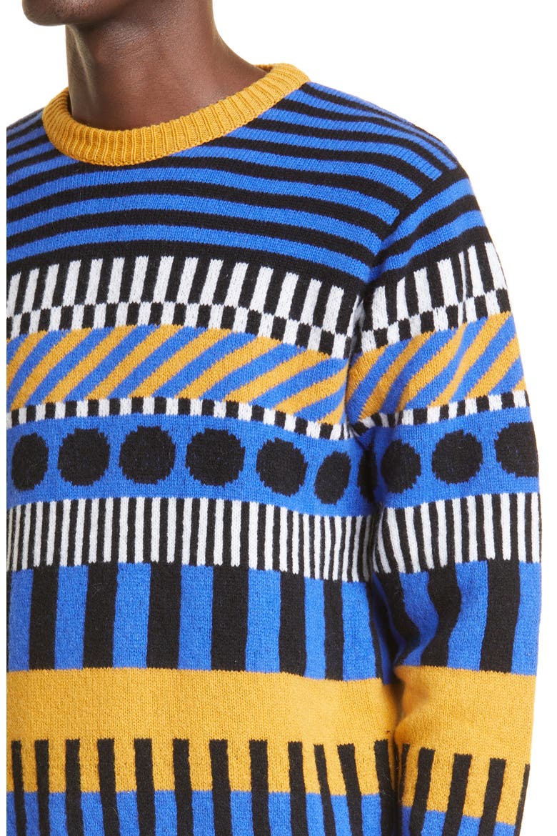 x Camille Walala Fair Isle Lambswool Sweater, Alternate, color, NAVY/ ECRU FLOWER