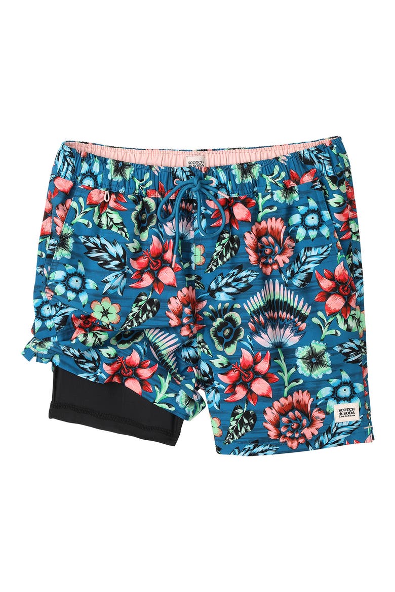 Full Bloom Swim Trunks, Alternate, color, LYONS BLUE