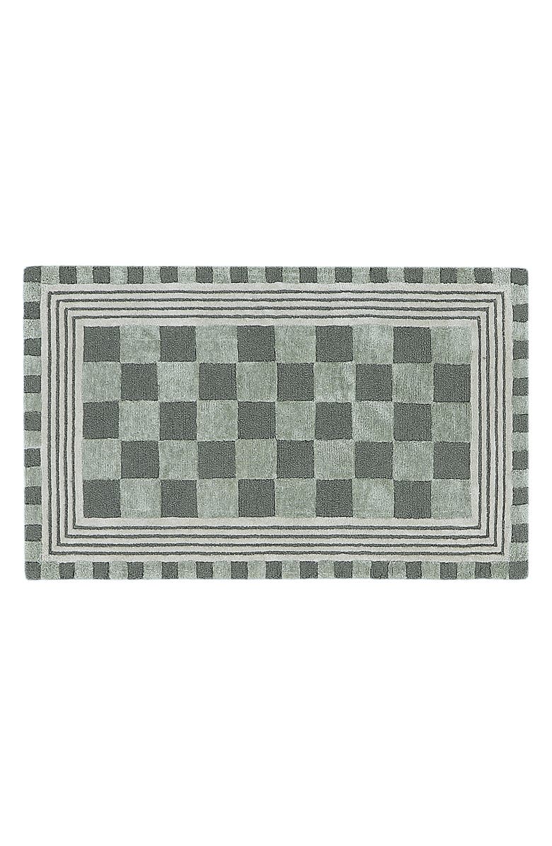 MACKENZIE CHILDS Sage Green Tonal Check Rug, Main, color, Sage