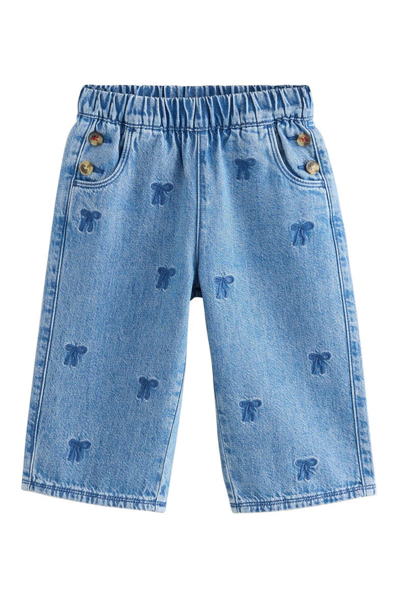 Kids' Bow Laser Wide Leg Jeans, Main, color, BLUE