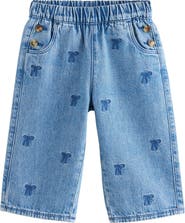 NEXT Kids' Bow Laser Wide Leg Jeans