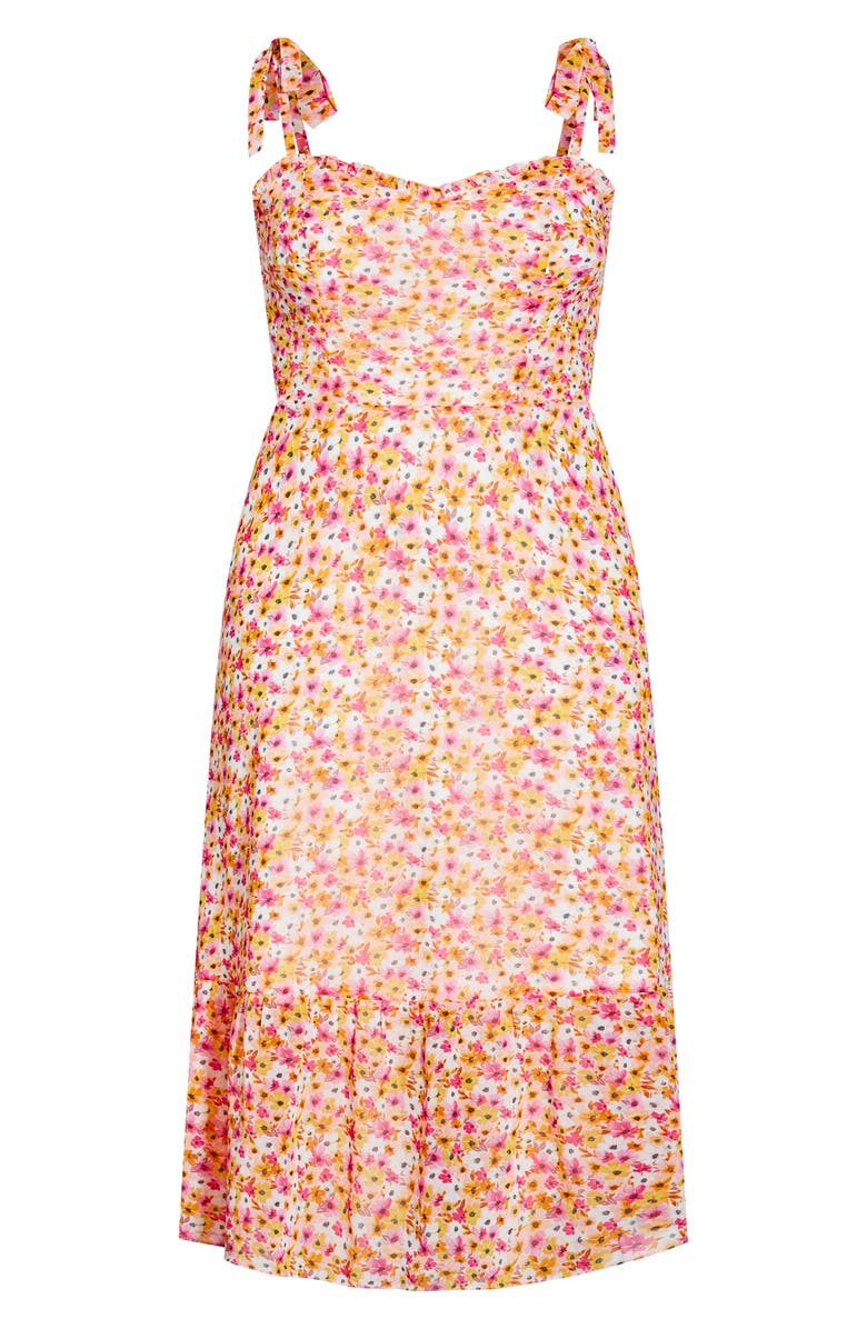 City Chic Delicate Floral Maxi Sundress, Alternate, color, 