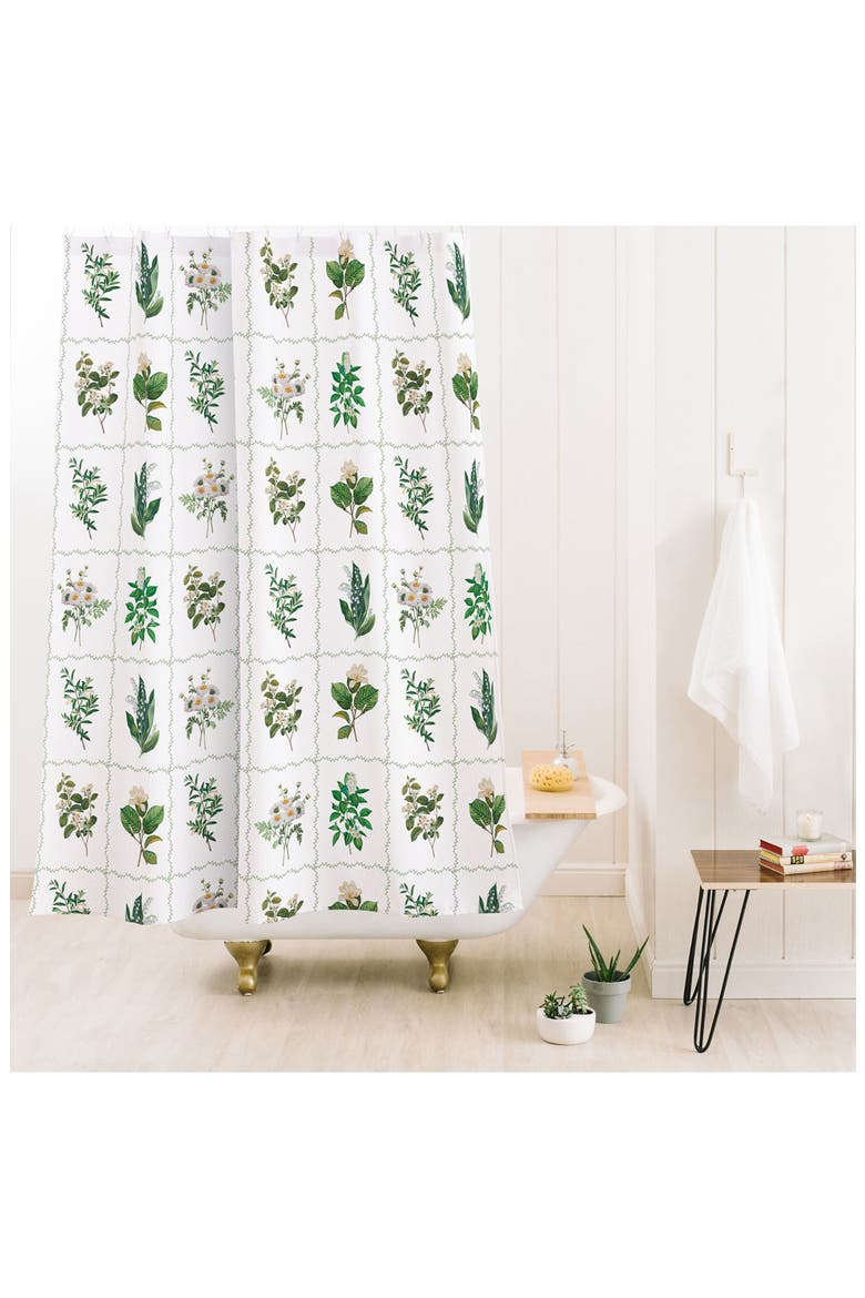 Botanical Collection Shower Curtain, Alternate, color, GREEN