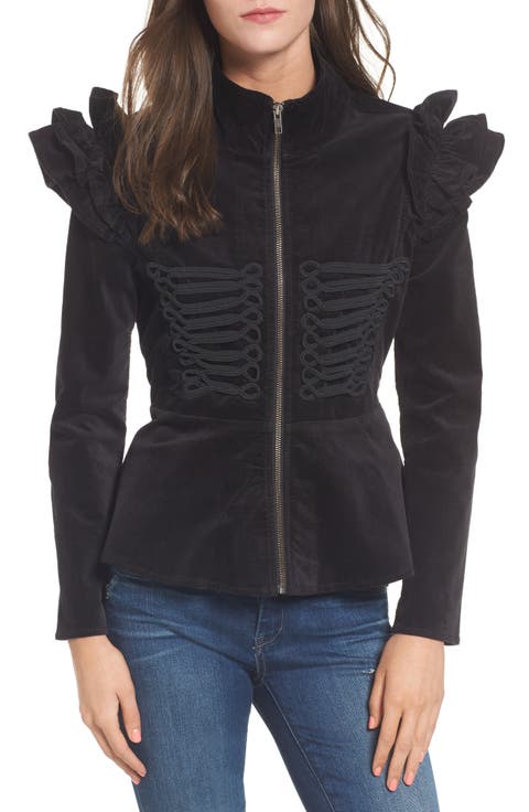 Ruffle Sleeve Peplum Jacket