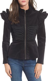 BP. Ruffle Sleeve Peplum Jacket