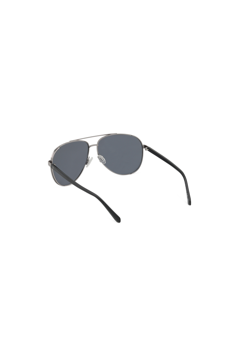 Double Bridge Aviator Sunglasses, Alternate, color, Shiny Gunmetal
