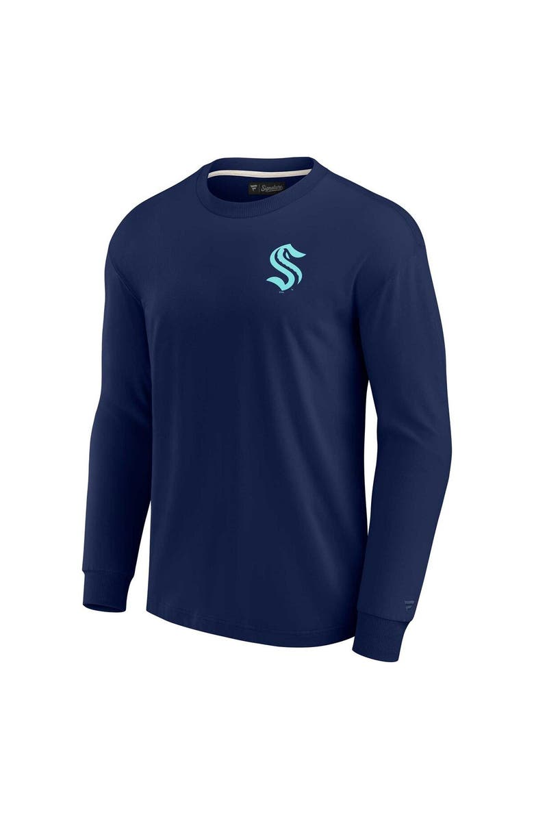 Fanatics Signature Unisex Fanatics Signature Navy Seattle Kraken Elements Super Soft Long Sleeve T-Shirt, Alternate, color, Navy