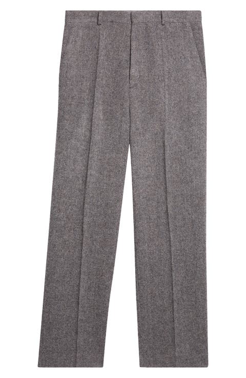 Herringbone Wool Tailored Trousers