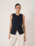 Hush Textured Sleeveless Button Through Top