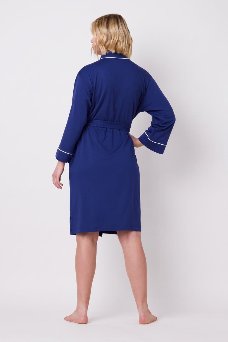 Solid Pima Knit Kimono Robe, Alternate, color, Marine Blue
