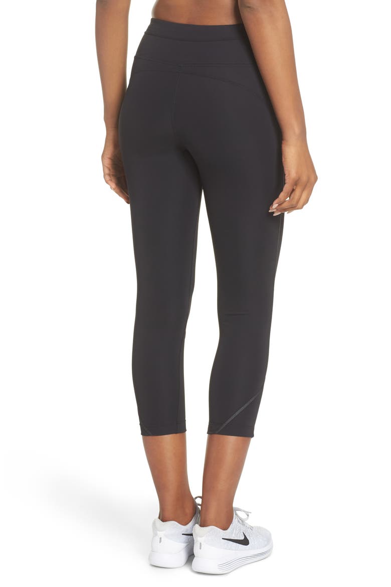 All In One Crop Leggings, Alternate, color, BLACK