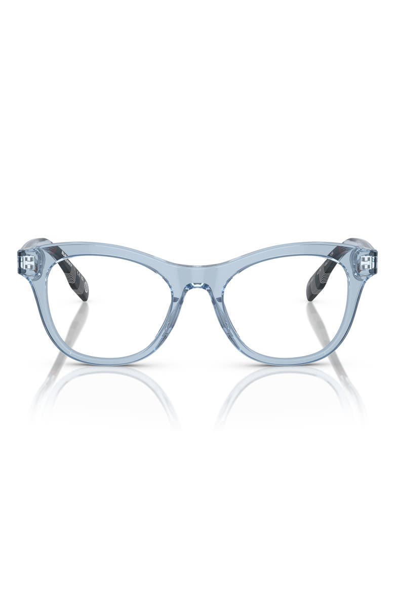 Burberry 44mm Small Cat Eye Optical Glasses, Main, color, Blue / Demo Lens