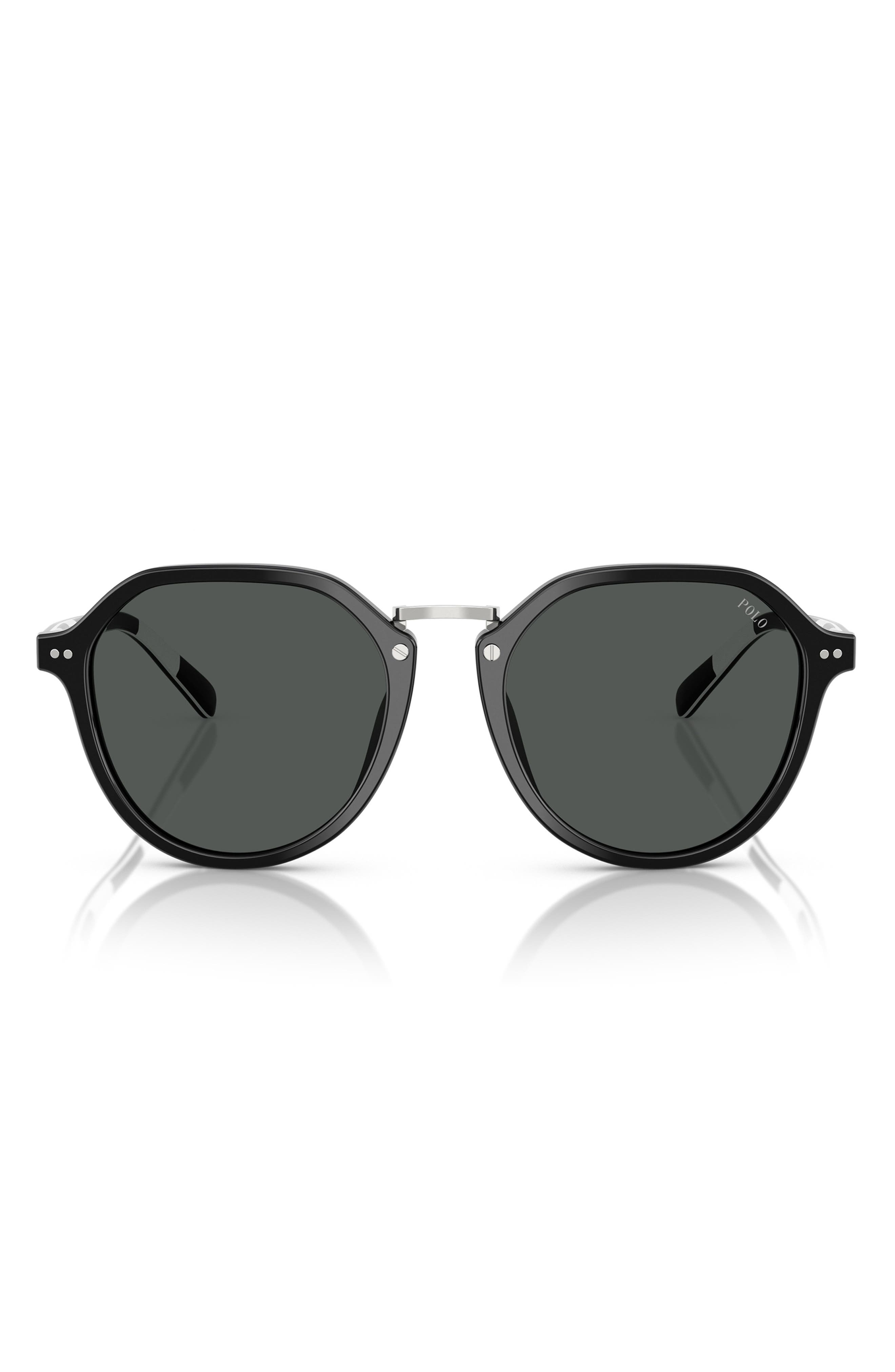 RALPH by Ralph Lauren 53mm Phantos Sunglasses in Shiny Black 