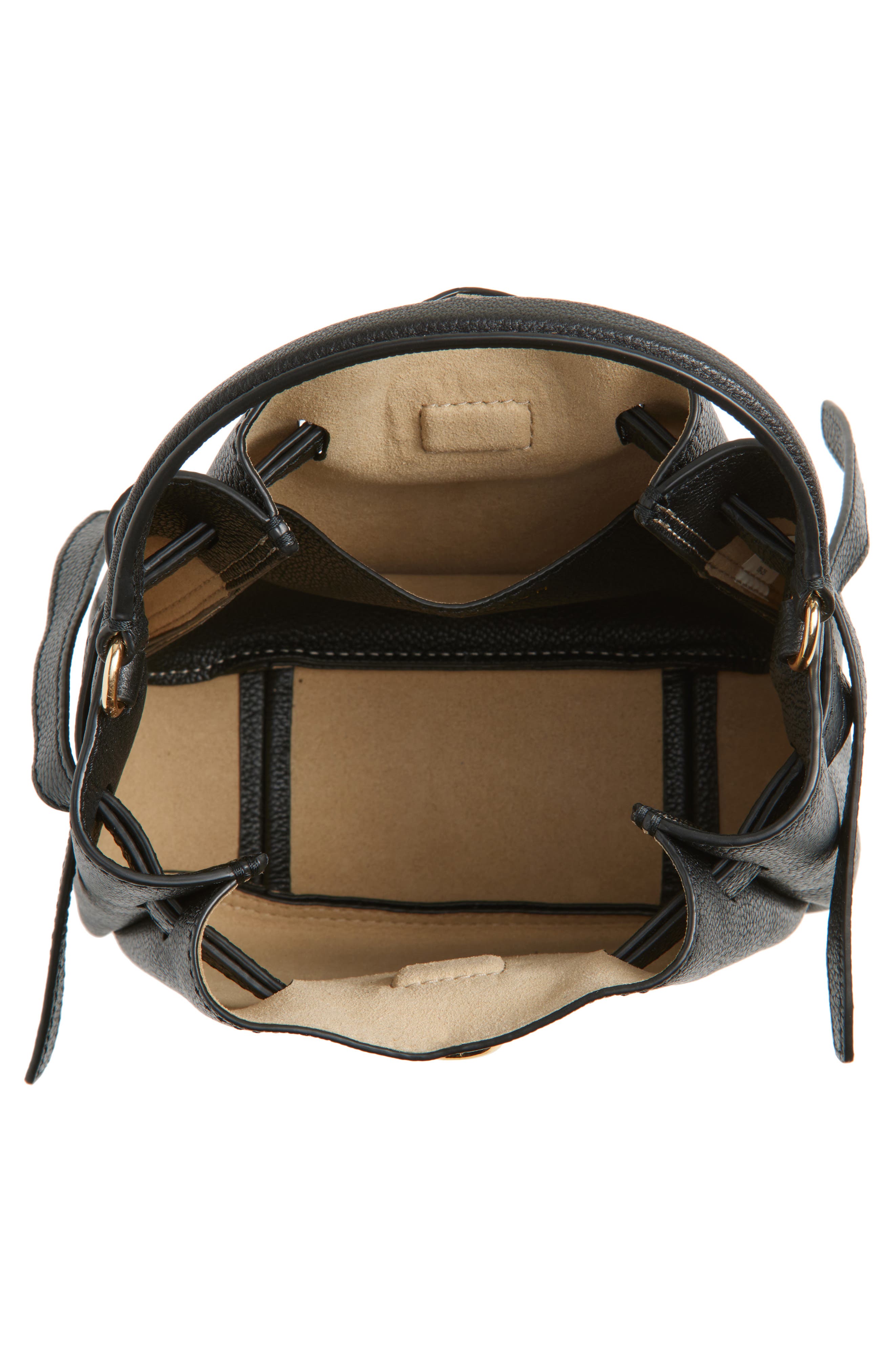 Tory Burch Mini Romy Bucket Bag, Alternate, color, Black