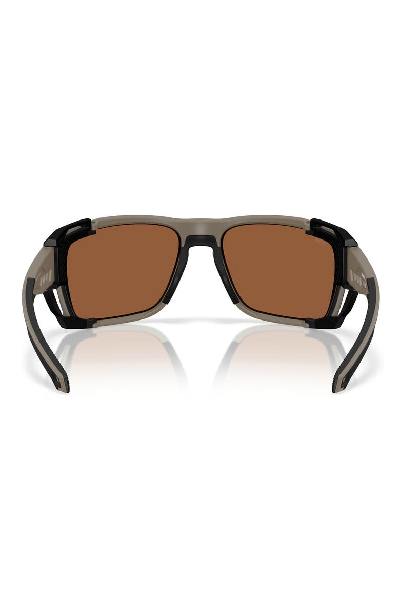 King Tide 8 60mm Polarized Rectangular Sunglasses, Alternate, color, SAND / COPPER SILVER 580G