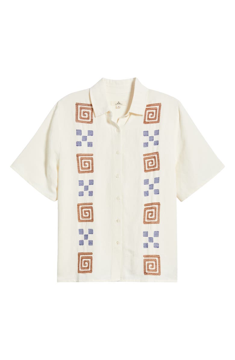 Rip Curl San Carlos Embroidered Short Sleeve Button-Up Shirt, Alternate, color, Lily