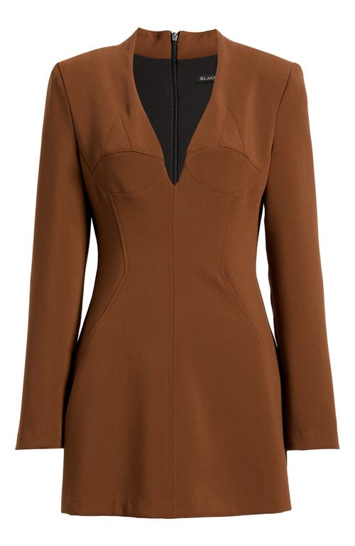 Black Halo Kenna Long Sleeve Minidress In Brown