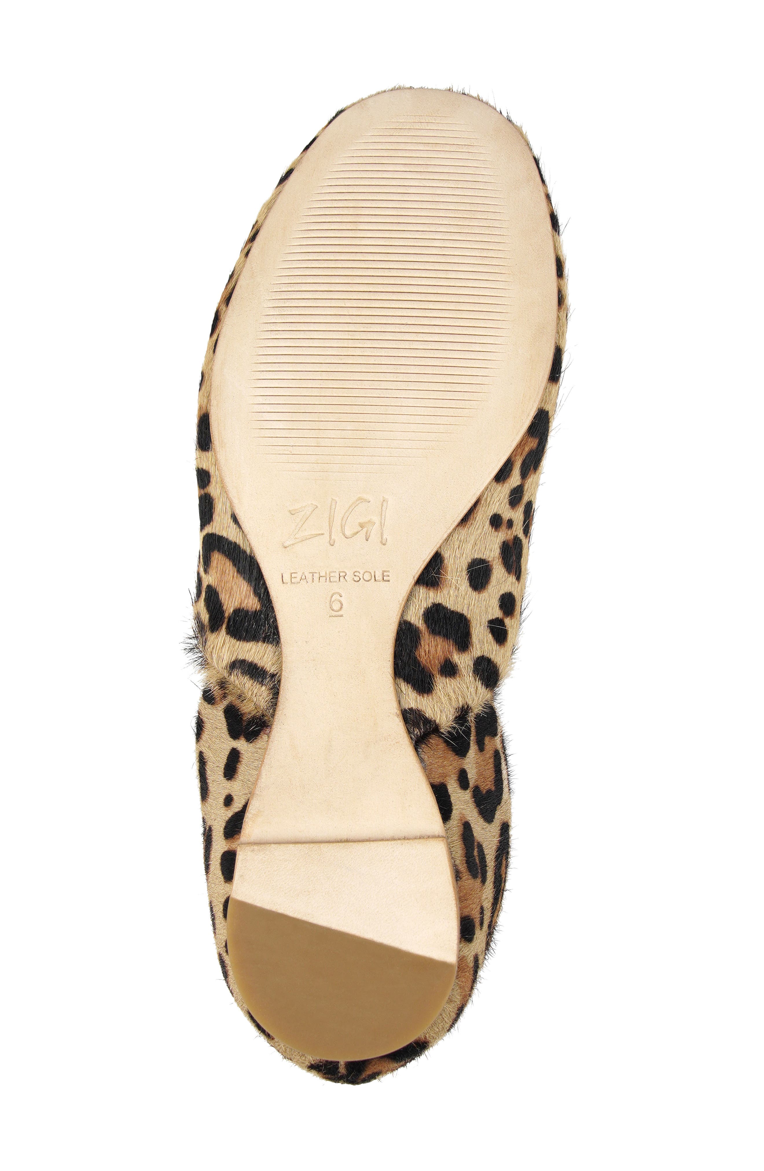 ZIGI Aberdeen d'Orsay Flat, Alternate, color, Leopard Calf Hair