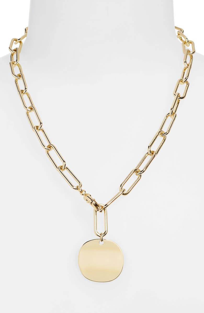 Nordstrom Paper Clip Chain Pendant Necklace, Alternate, color,