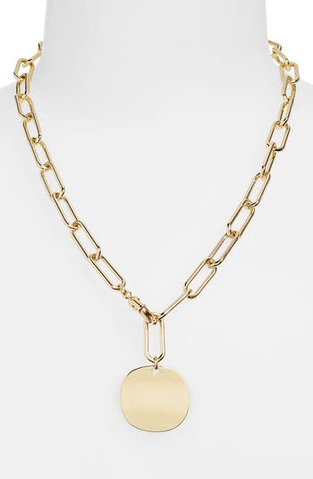 Paper Clip Chain Pendant Necklace