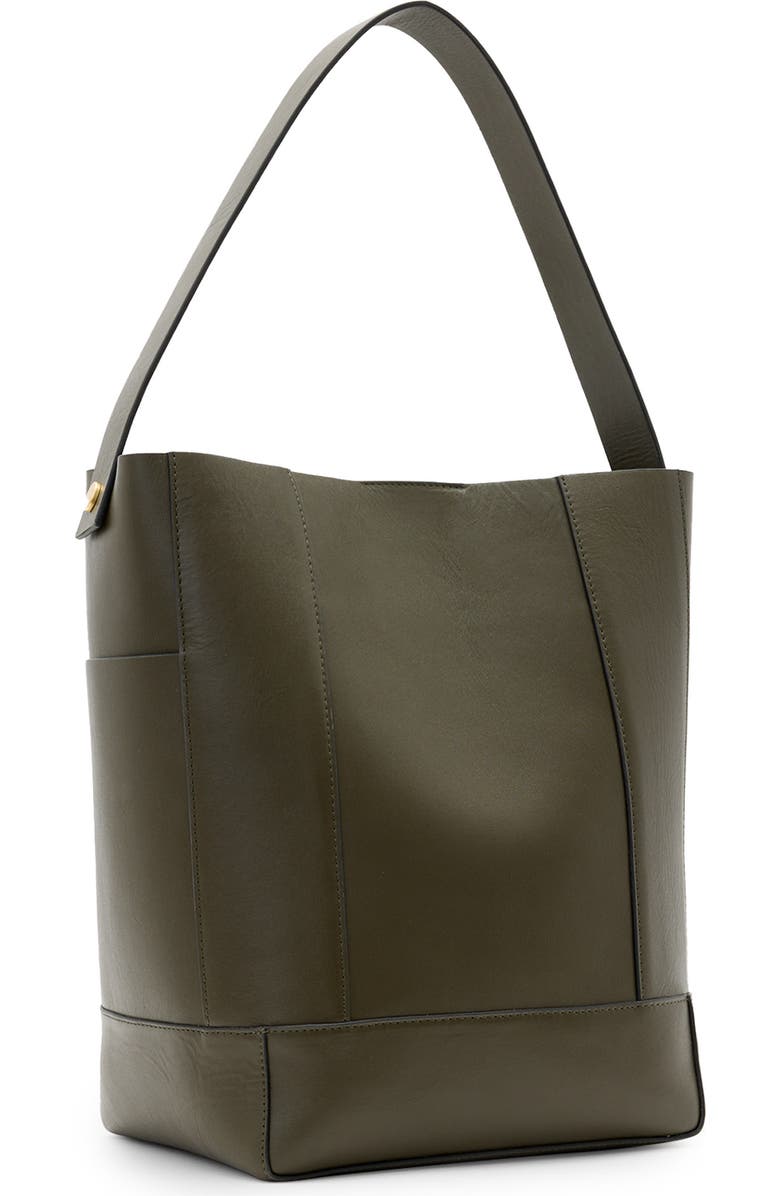 AllSaints Alba Leather Hobo Bag, Alternate, color, Military Green
