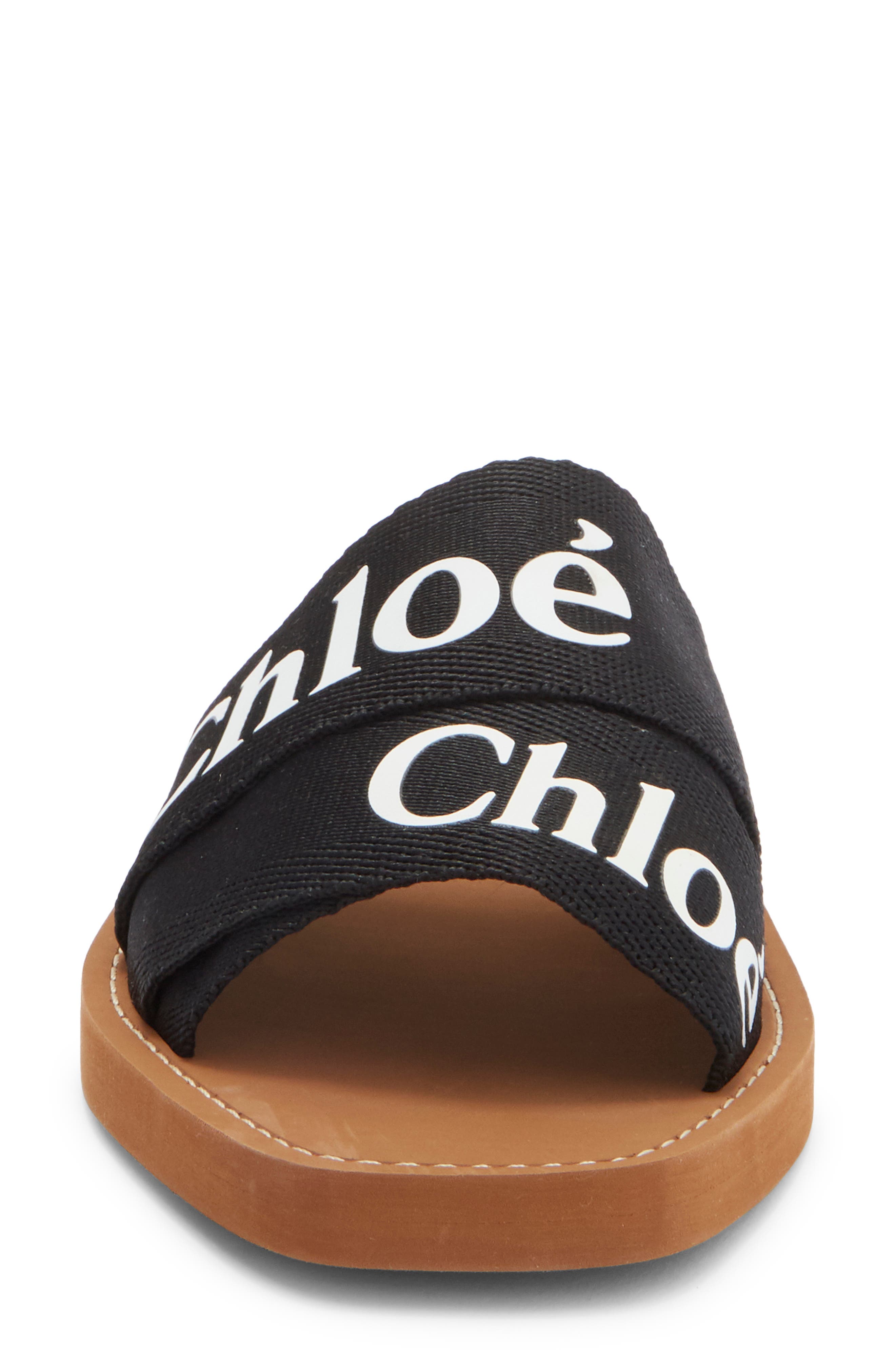 Chloé Woody Logo Slide Sandal, Alternate, color, 