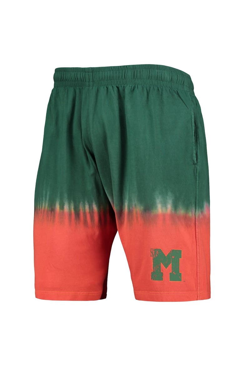 Men's Mitchell & Ness Orange/Green Miami Hurricanes Tie-Dye Shorts, Alternate, color, Orange