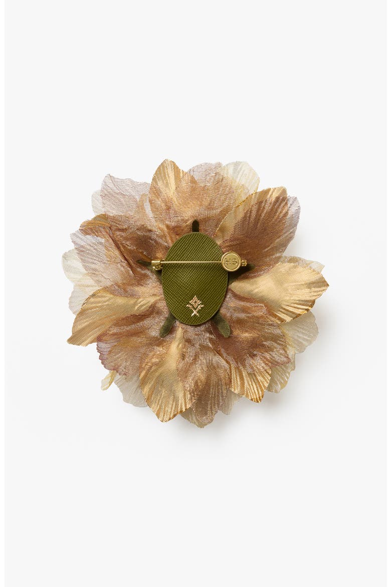 The Golden Poinsettia Floral Brooch, Alternate, color, Gold