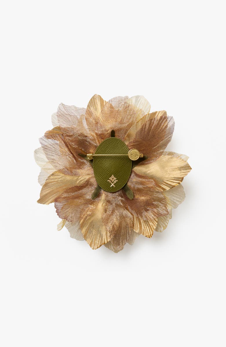 Helena Simon The Golden Poinsettia Floral Brooch, Alternate, color, Gold