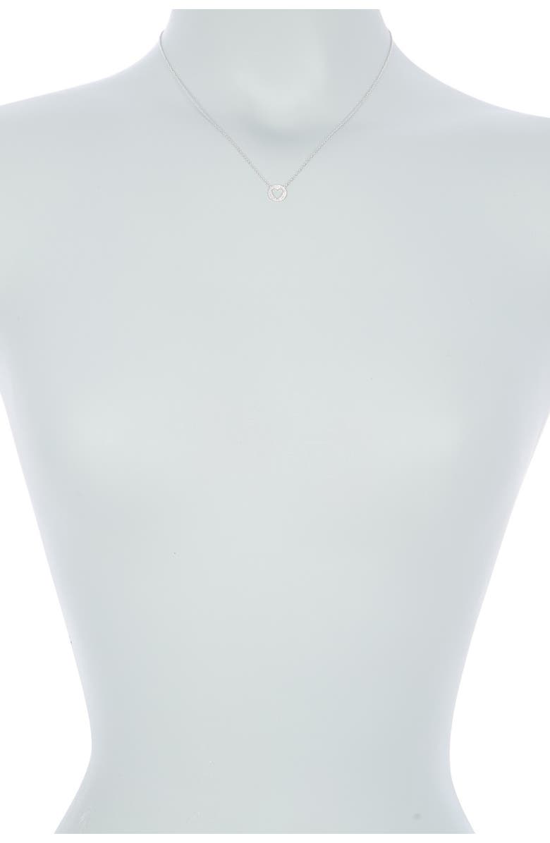 RON HAMI 14K White Gold Pave Diamond Heart Cutout Pendant Necklace - 0.09 ctw, Alternate, color, 