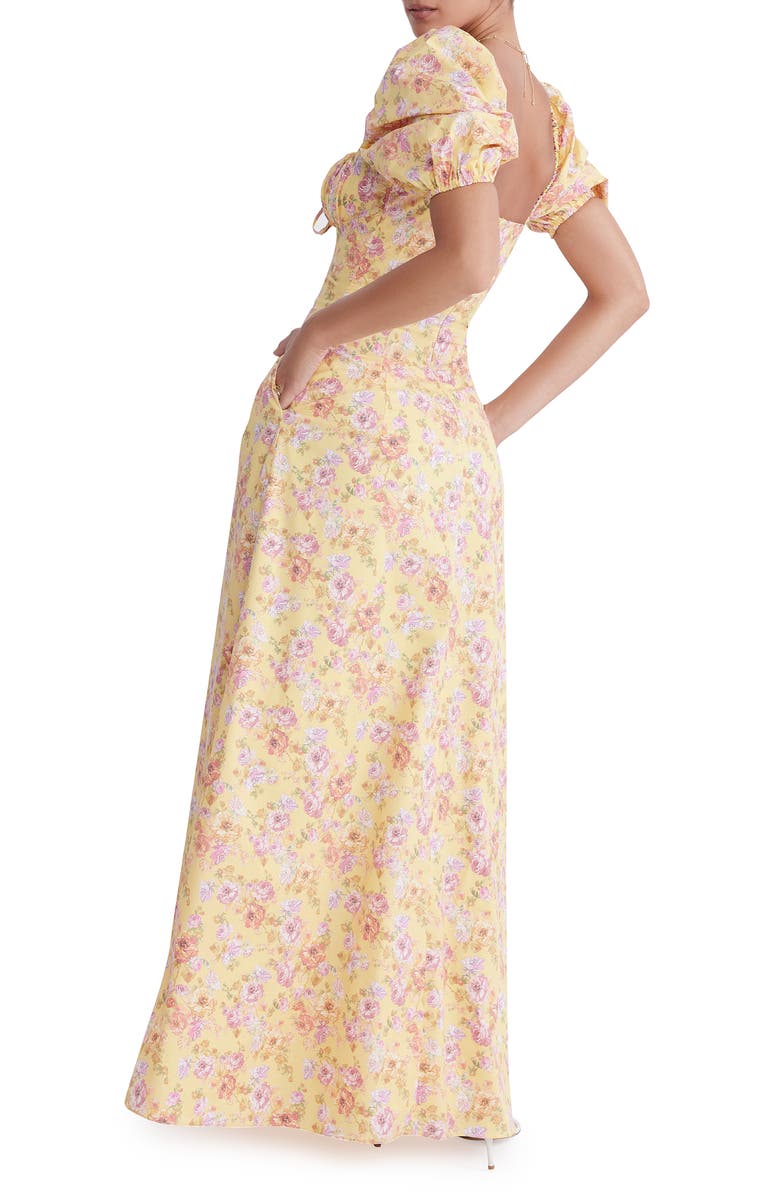 HOUSE OF CB Felizia Floral Puff Sleeve Maxi Dress, Alternate, color, Butter Print