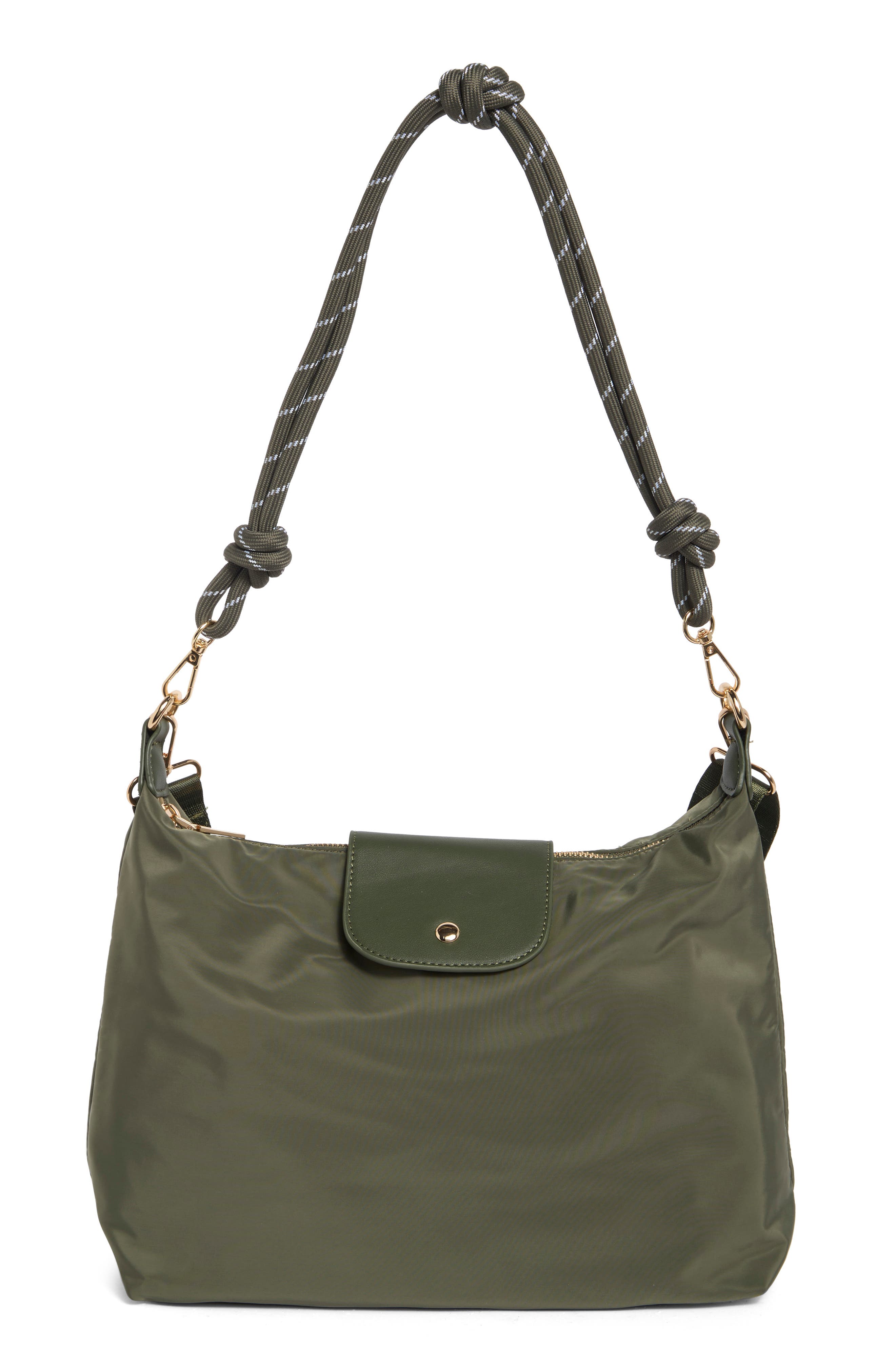 Nylon Flap Crossbody Bag, Main, color, WINTER SAGE