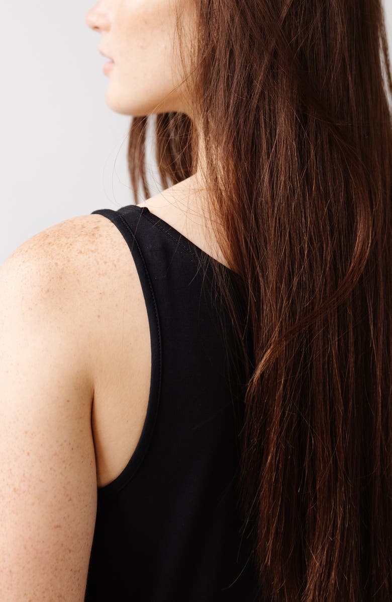 Cozy Earth Scoop Neck Pajama Top, Alternate, color, Black