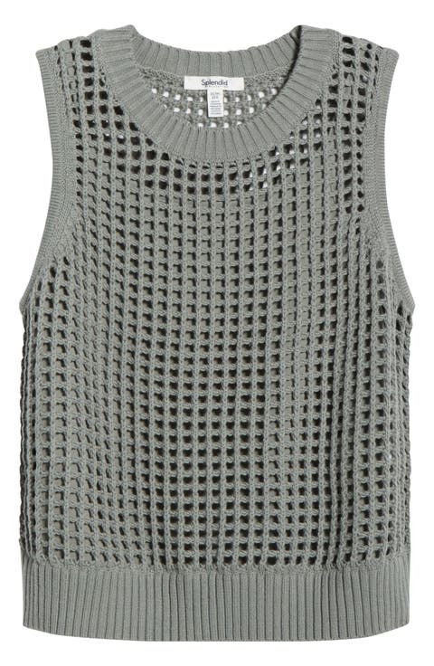 Camellia Open Knit Sleeveless Sweater