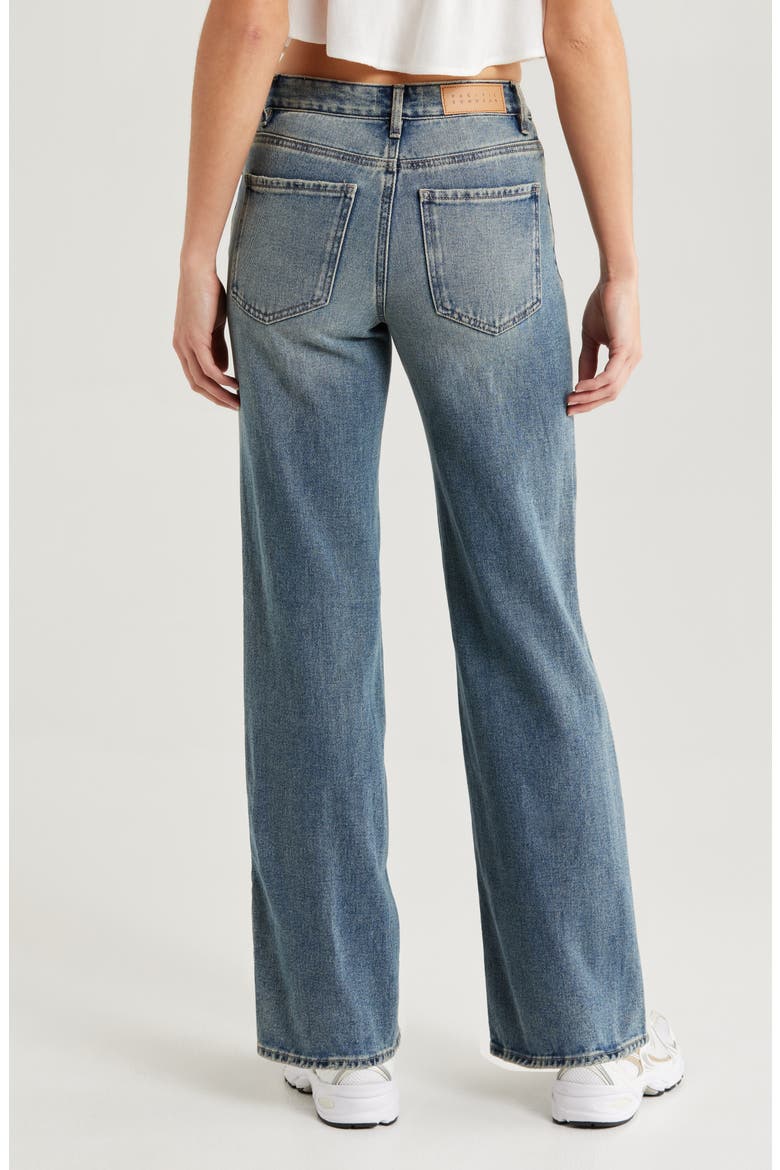 Grace High Waist Girlfriend Jeans, Alternate, color, MED WASH