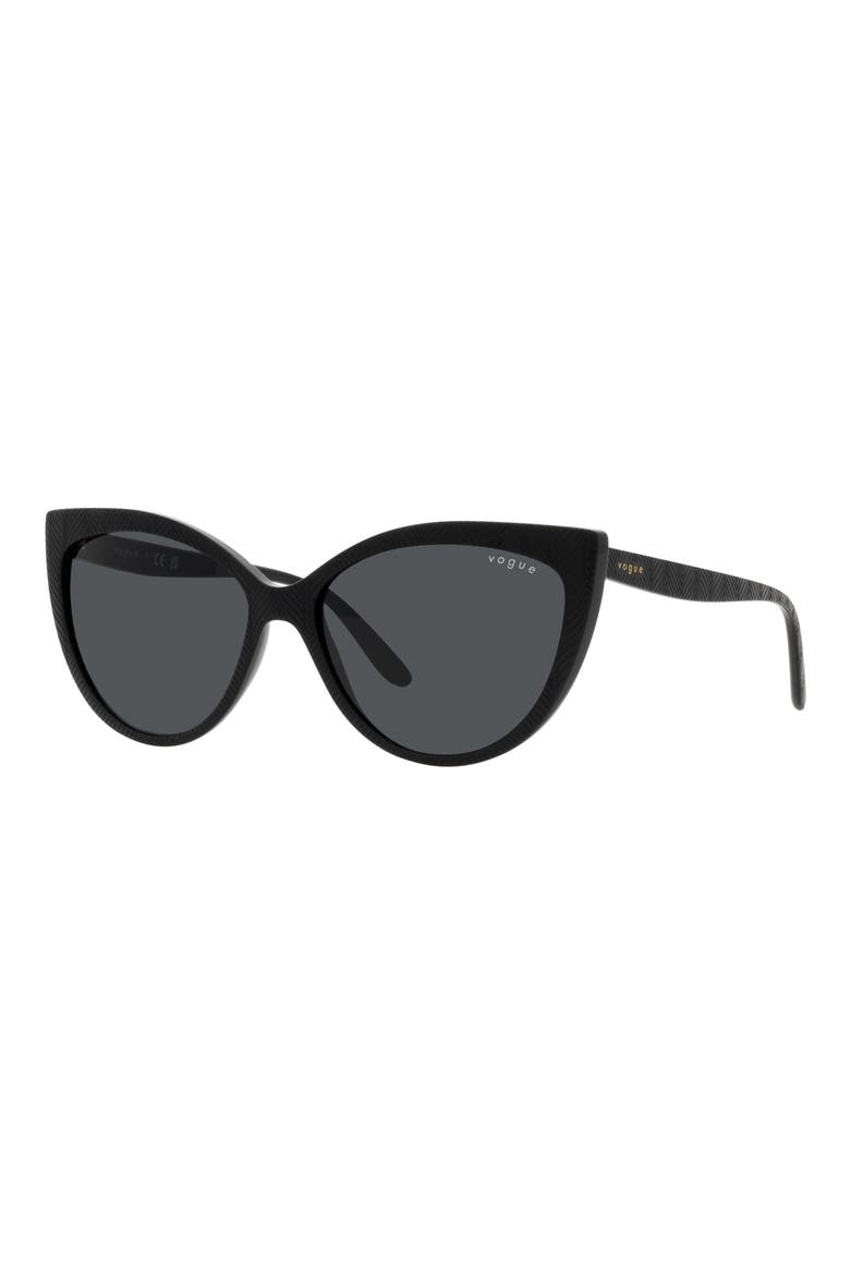 57mm Cat Eye Sunglasses, Alternate, color, BLACK