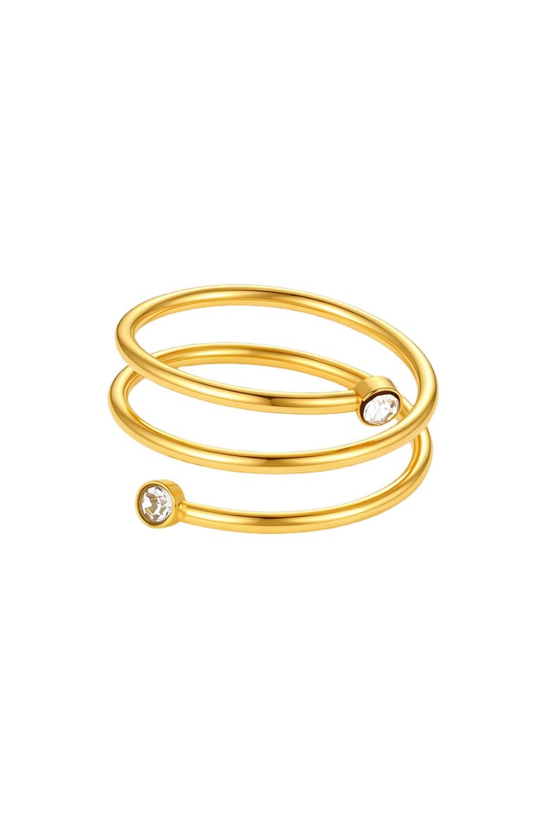18k Gold Plated Spiral Bypass Ring, Main, color, GOLD